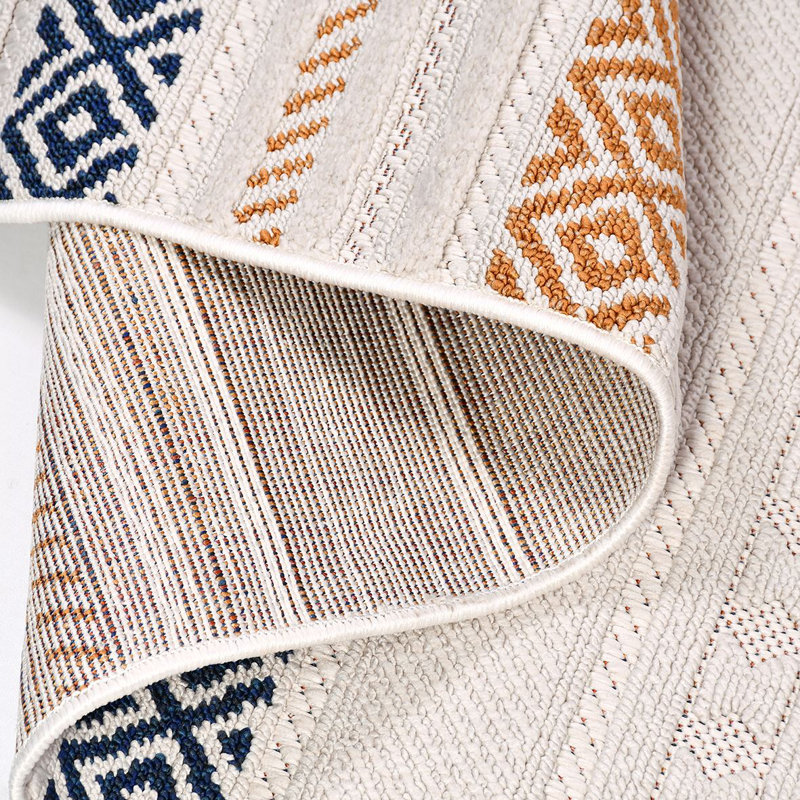 Modern Cream Machine Washable Non-Slip Area Rug, Rectangle 3'4" x 5'