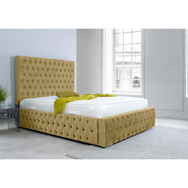 Juna Upholstered Bed, Beige, Kingsize (5')