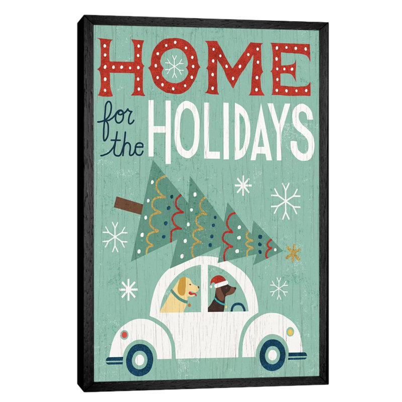 Home For The Holidays by Michael Mullan - Floater Frame Print on Canvas, Black Framed