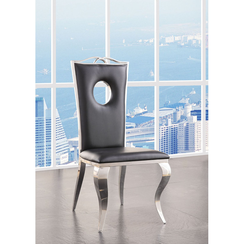 Chaise d'appoint l 19 po Jacolien, Similicuir noir