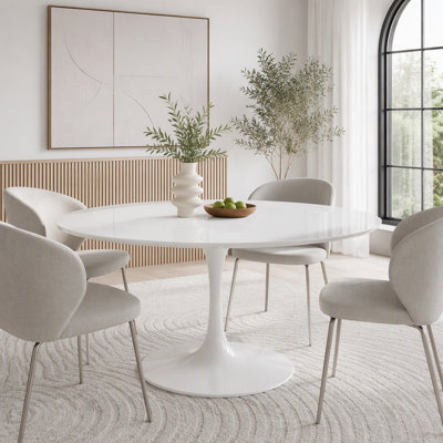 Round Extendable Dining Table for 4-6