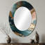 Or et vert abstrait marbre Harmony Swirls I - miroir décoratif ovale abstrait sur métal-864655766