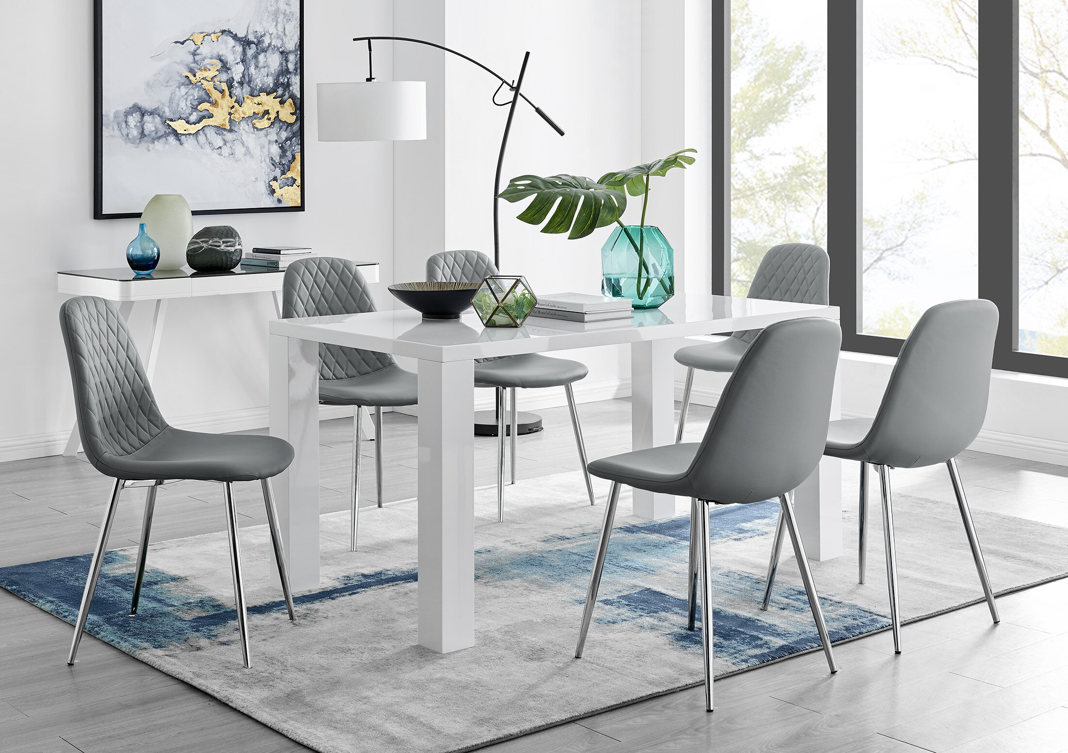 Imperia white 2025 gloss dining table