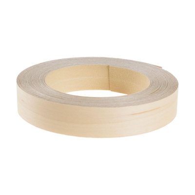 Edgemate 13/16" Pre-Finished Birch Veneer Iron-On Edgebanding Tape (25 Feet) | Pre-Glued With Hot Melt Adhesive | Real