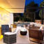 Coffre de rangement brun pour patio