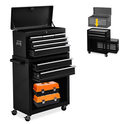 Edenburg 24.4 in. W -Drawer Stainless Steel Combination Set with Wheels