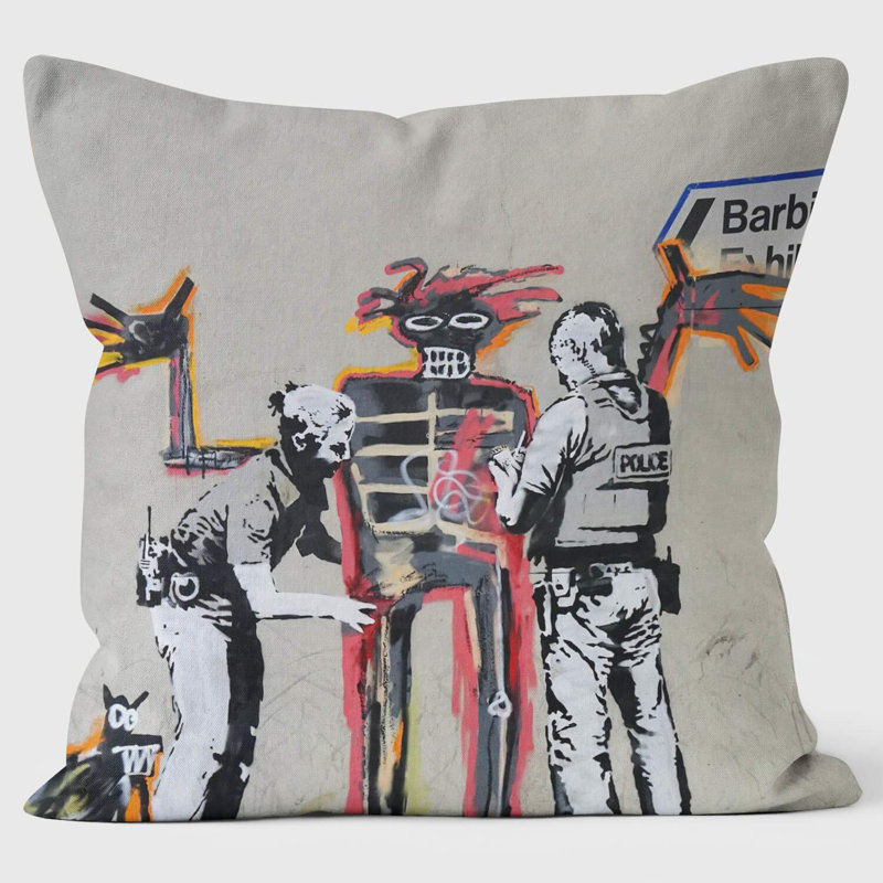 Basquiat Banksy Inspired Graffiti Art Cushion
