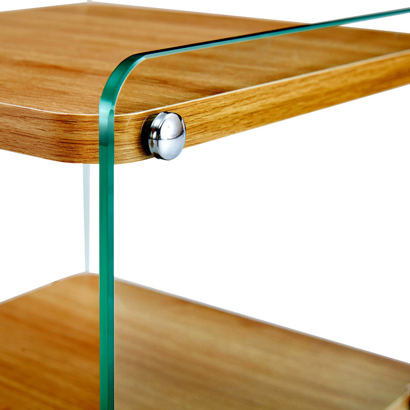 Trois niveaux de tables de chevet., Brun