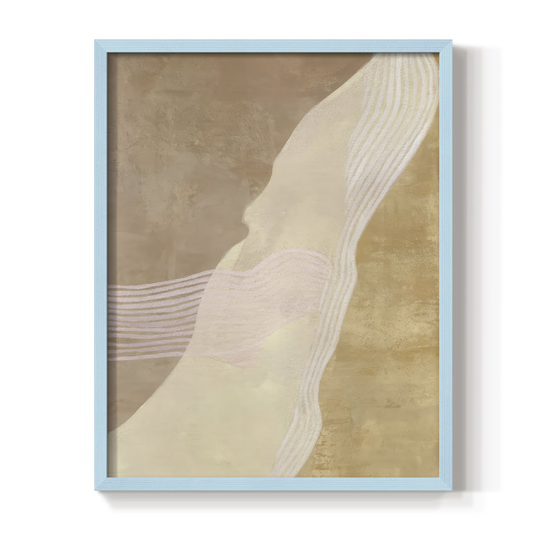 «Cradle II», reproduction encadrée - bois massif, H 15 po x l 12 po, Bleu