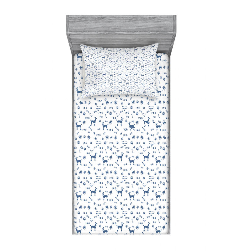 Microfiber Floral Sheet Set, Twin Sheet Set + Fitted Sheet + 1 Pillowcase, Animal