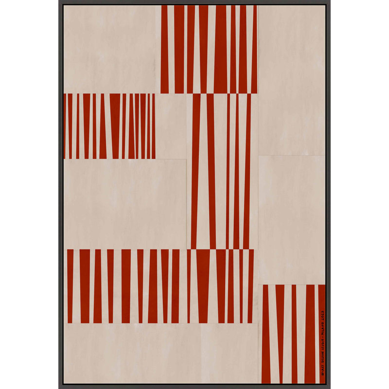Abstract Assembly 3 Print by Romina Gadler, Black Canvas Framed, 50" H x 35" W