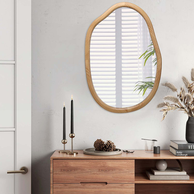 Miroir asymétrique ondulé pour les espaces de vie modernes, conception sinueuse abstraite