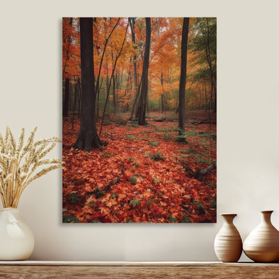Feuilles d'automne dans la forêt d'érable - décoration murale arbre séquoia