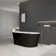 59" x 30" Acrylic Freestanding Soaking Tub with Chrome Overflow and Quick Drain