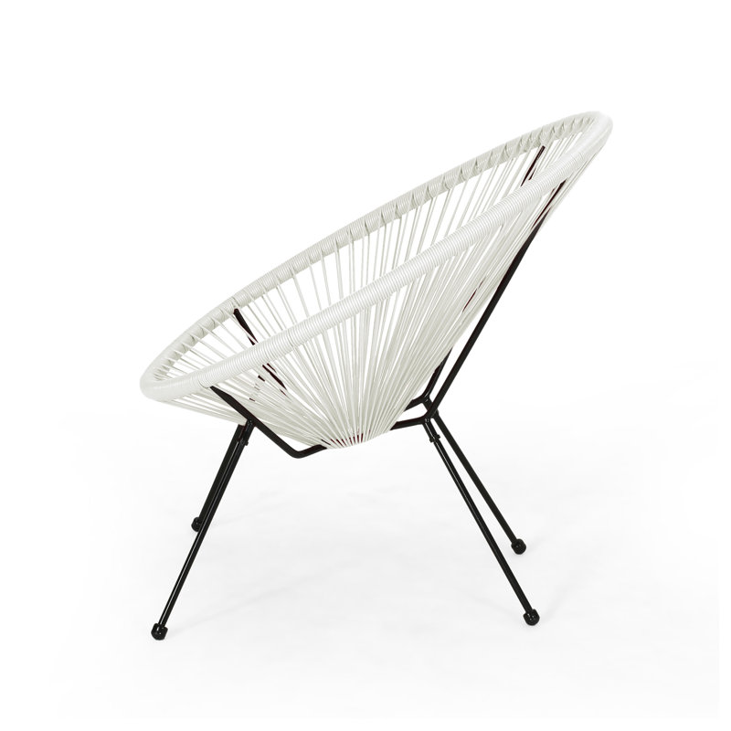 ANSON White PE Rattan Outdoor Dining Chair Set of 2