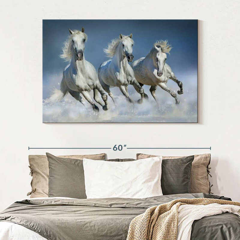 Brampt Dashing White Horses, 34" H x 51" W
