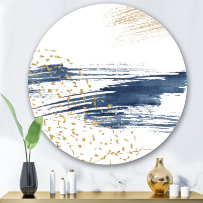 " Dark Blue And Gold Abstract I "