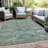 Machine Washable Indoor/Outdoor Xhevrie Green Rug-1725353210