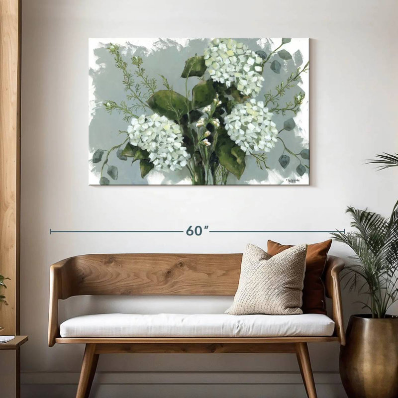 Harnek Hydrangeas In White, 30" H x 45" W