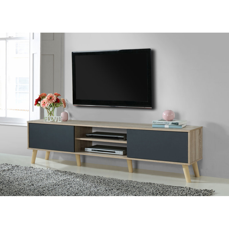 Atrell TV Stand for TVs up to 78", Natural/Gray
