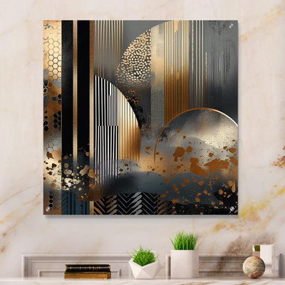 «Shapes And Lines Abstract Marble IV», art mural abstrait en marbre