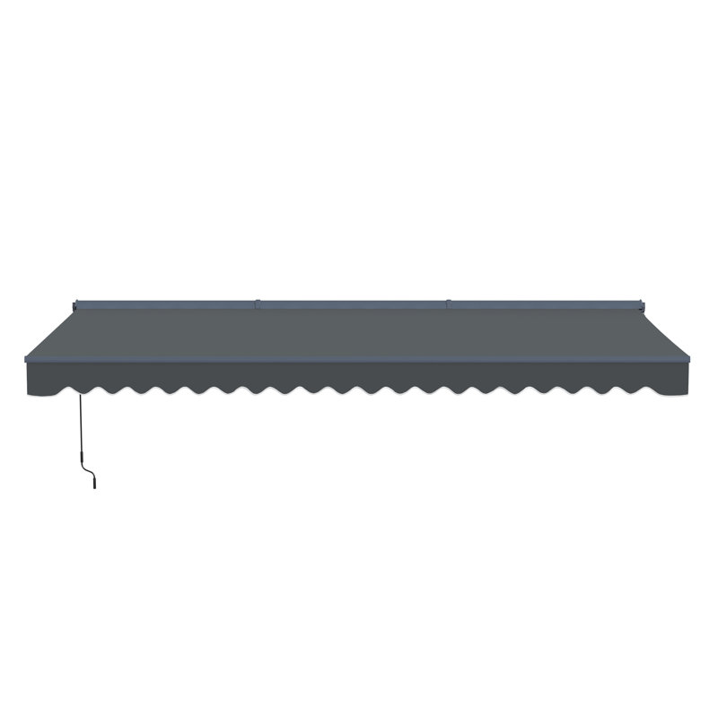 Auvent de patio semi-cassette avec lumières DEL - Collection Moroccan , Gris anthracite, l 20 pi x P 10 pi, Couleur unie
