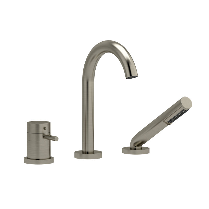 Robinet de baignoire à 3 trous Riu, Nickel brossé