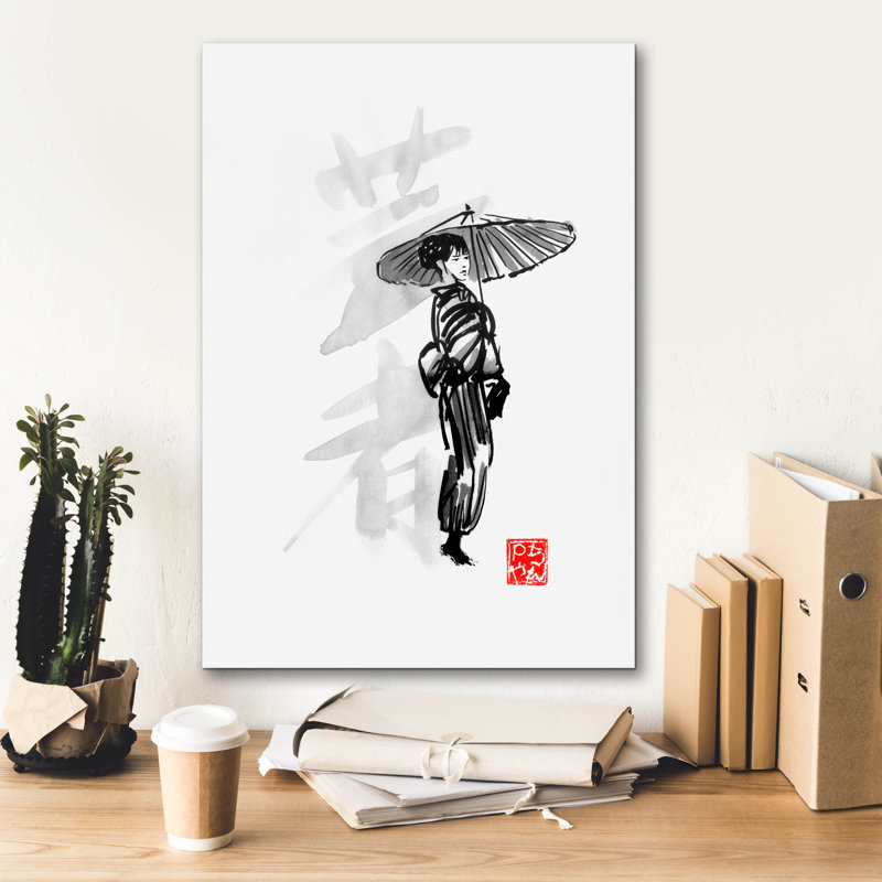 «Geisha» par Pechane, art mural sur toile, 18 po x 26 po, H 26 po x l 18 po x P 0,75 po