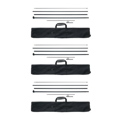 16.3ft Feather Flag Pole Kit (3-Pack) - Heavy Duty Aluminum Swooper Flag Poles with Ground Stakes & Carry Bags for Outdoor Advertising