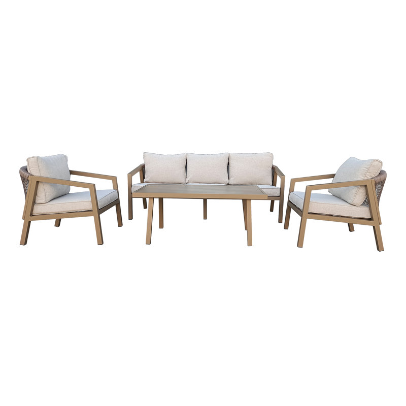60cm Wide U-Shaped Patio Sofa with Cushions