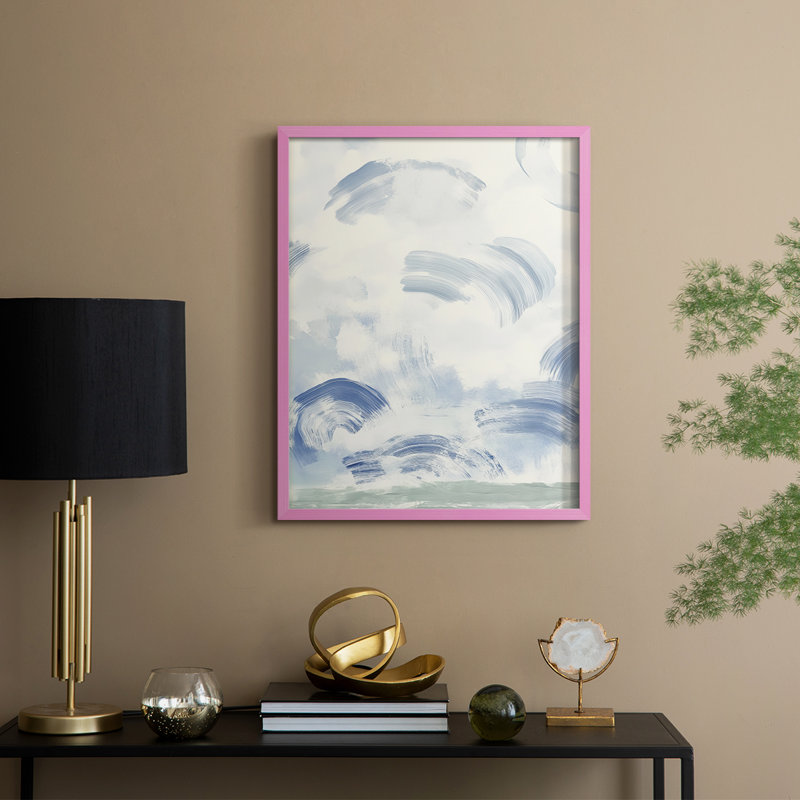 Abstrait, imprimé encadré - prêt à accrocher, Rose, H 29 po x l 23 po