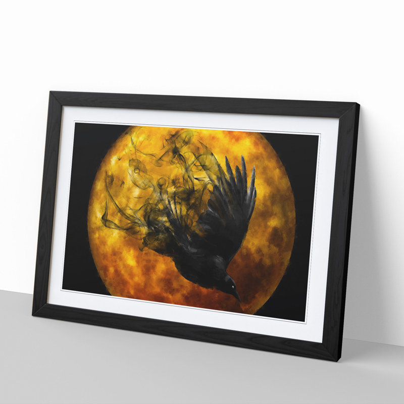 Raven Bird Vol.2 - Framed Print, 36cm H x 48cm W x 2cm D, Black Framed
