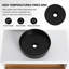 Meuble-lavabo flottant avec lavabo vasque rond noir et tablette ouverte-129390583