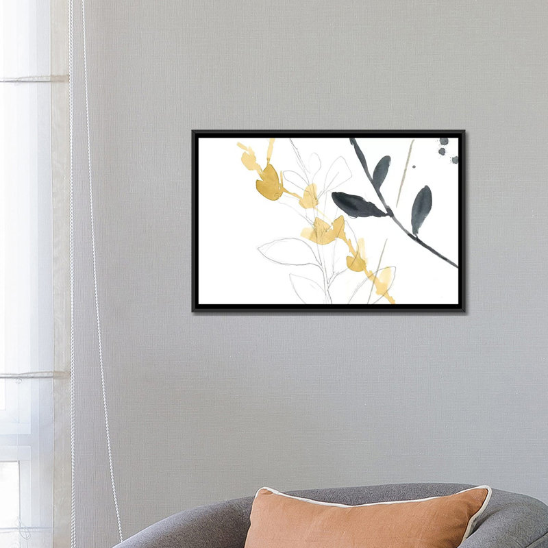 « branch contours vii », impression sur toile, H 18 po x l 26 po x P 1,5 po, Toile avec cadre noir, Pas de tapis