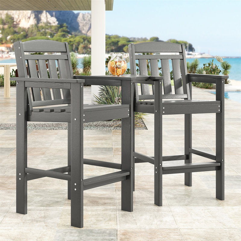 Ensemble de 2 chaises hautes Adirondack (sans la table), Gris