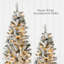 Arbre de Noël floqué au crayon, mince décoration de Noël artificielle pré-éclairée, éclairé avec base blanche, lumières blanc chaud-103527887