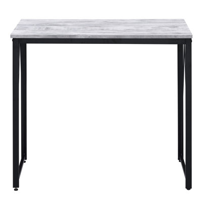 Bureau d'étude blanc antique et noir pour ados, style industriel rustique, bureau en métal style traîneau, noir, robuste