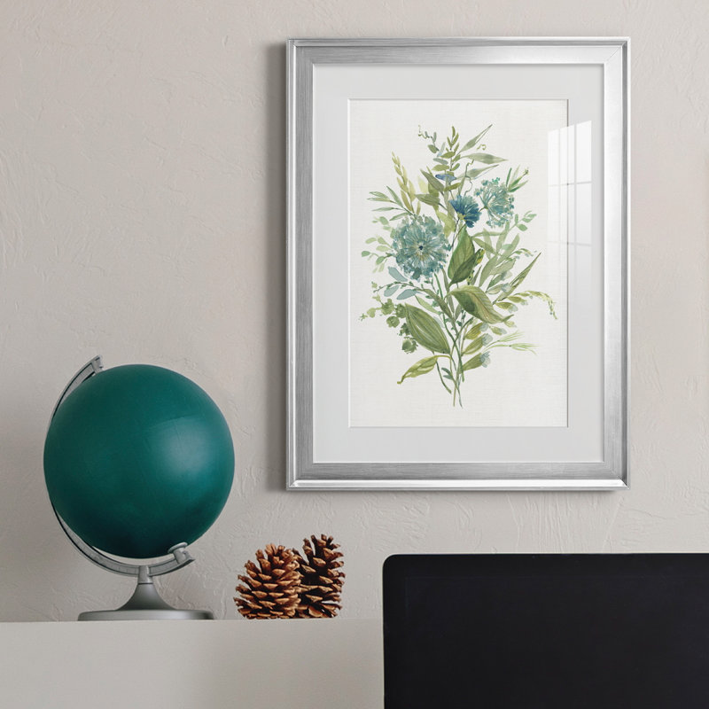 Greenery II - Peinture sur toile encadrée, H 18,5 po x l 24,5 po x P 1,5 po, Argent