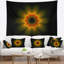 Tapisserie florale psychédélique florale jaune-28488042
