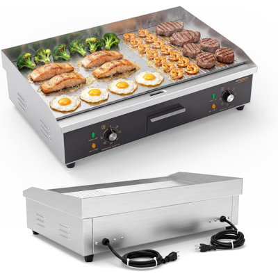 28 In. Electric Griddle Electric Countertop Flat Top Griddle Stainless Steel Grill With Adjustable Temperature Control