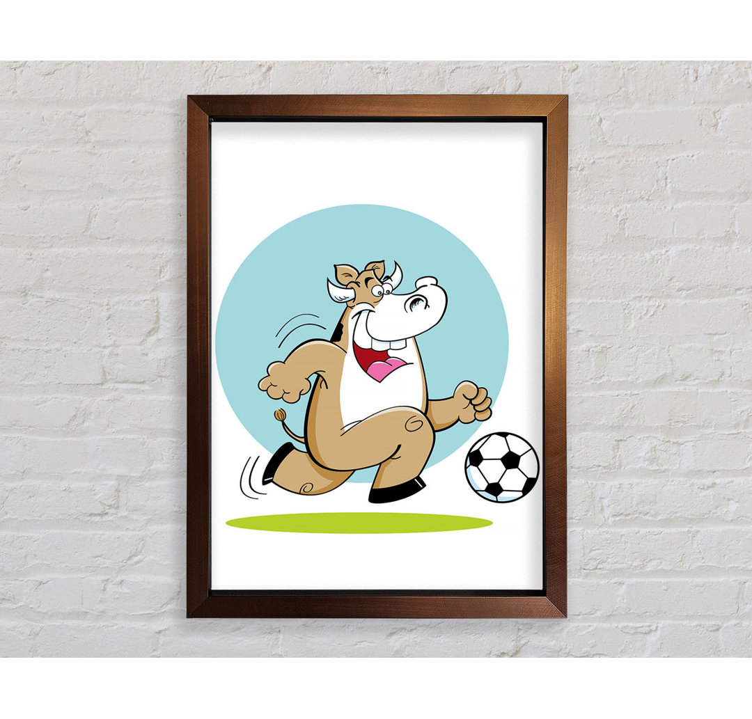 Football Bull Fun Gerahmter Druck