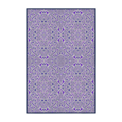 Tapis décoratif violet Damas