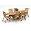 8 Seats 9 Pcs Grade-A Teak Wood Dining Set: 94" Double Extension Oval Table And 8 Ashely Folding Reclining Arm Chairs #11AS2208-1844632183