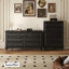 Armoire d'appoint en bois manufacturé noir massif