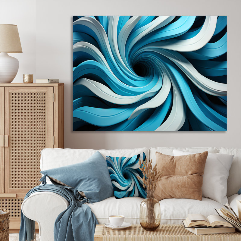 Op Blue Focus VII sur toile, H 30 po x l 40 po x P 1,5 po, Toile tendue