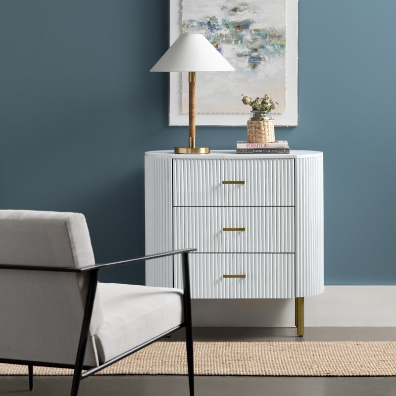 3-Drawer Accent Chest, White