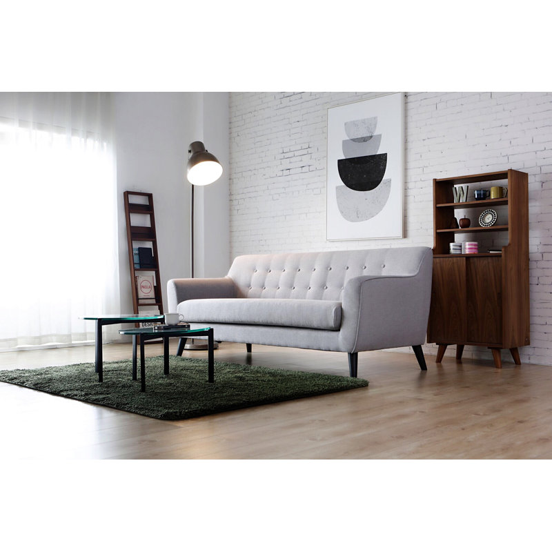 Canapé à accoudoirs carrés 74,8 po, Gris clair