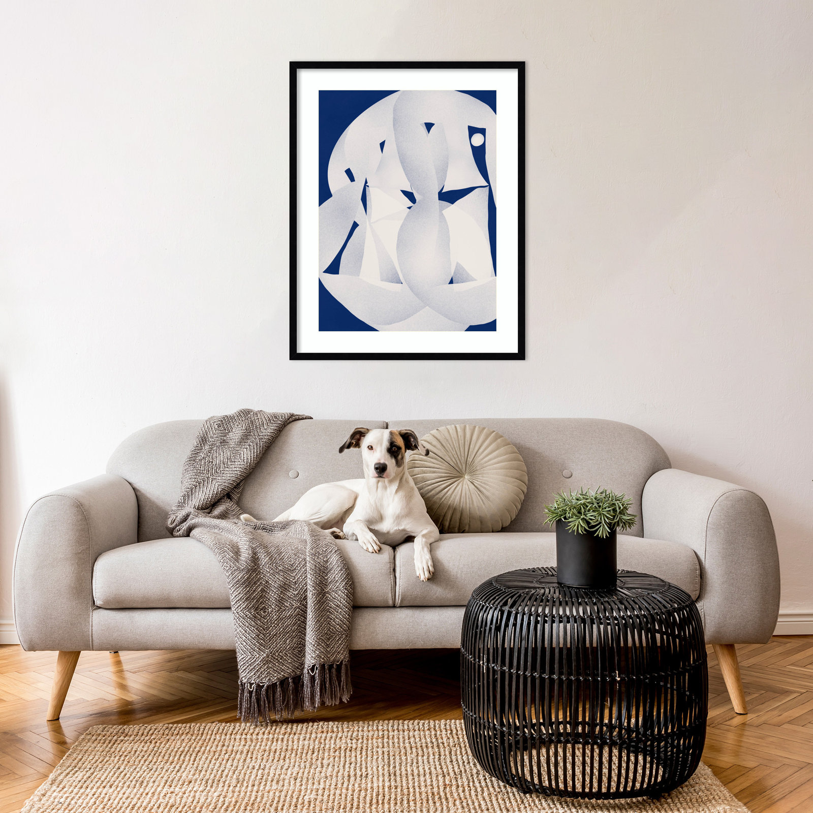 Louella "Paper Sculpture Abstract" Print, Black, 33" H x 26" W