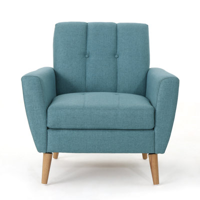 Mid Century Fabric Channel Stitch Club Chair