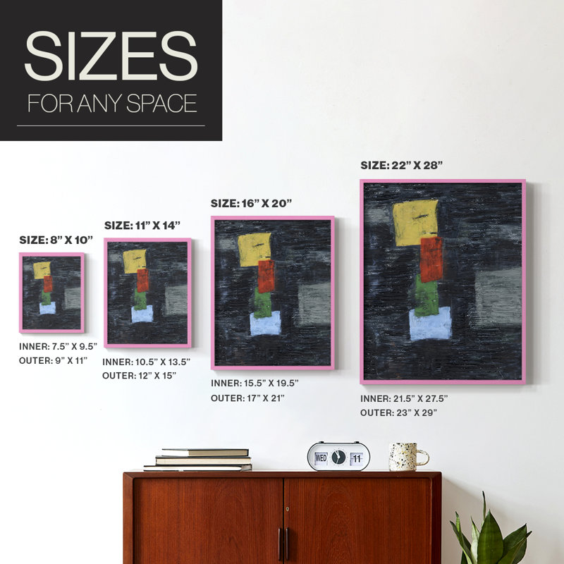 Dark Prism II Framed Print - Solid Wood, 30" H x 24" W, Pink